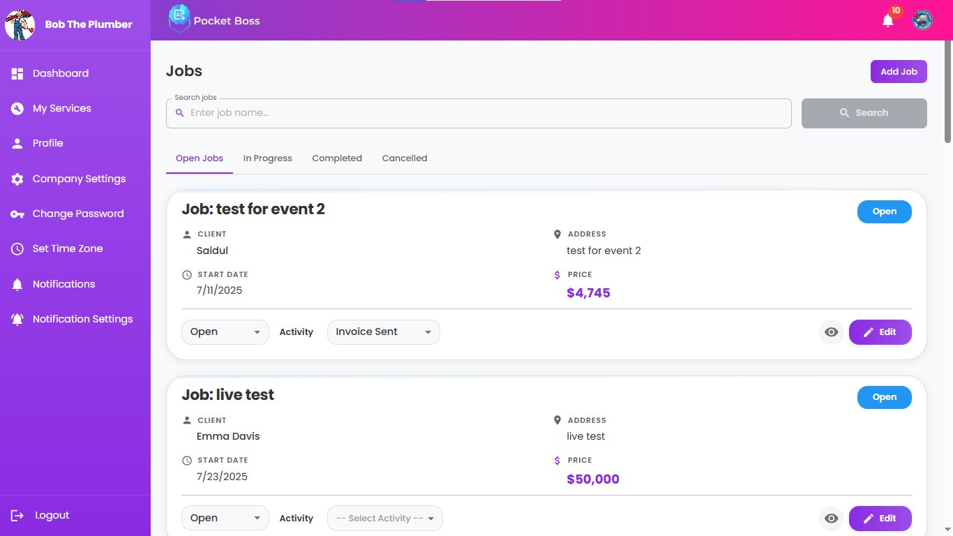 Features a contact record in Pocket Boss's Smart CRM showing contact information like email, phone number, and contact owner, as well as other stored data such as related contacts, tasks and activities, workflow memberships, and custom properties